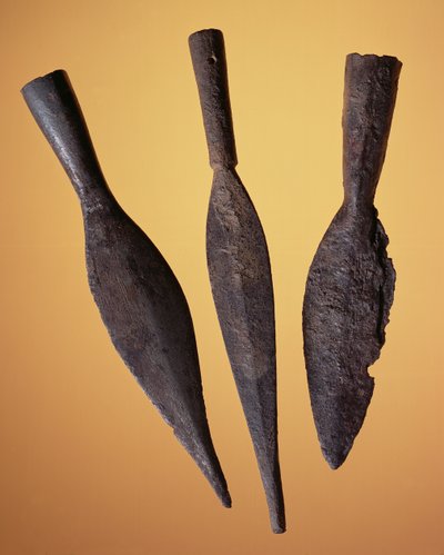 Javelin heads, from the Roman site at Newstead, Melrose, AD 80-100 by Roman